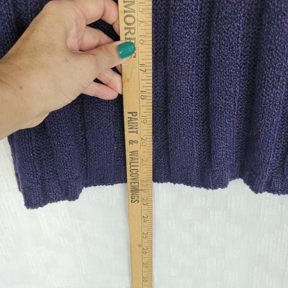 Sweater Project purple lavender ivory ski sweater turtleneck cozy hygge sport M - Picture 5 of 10